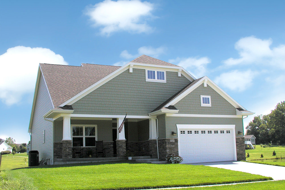 36011LL-front-craftsman-small-ranch-plans-narrow-lot-walkout-basement