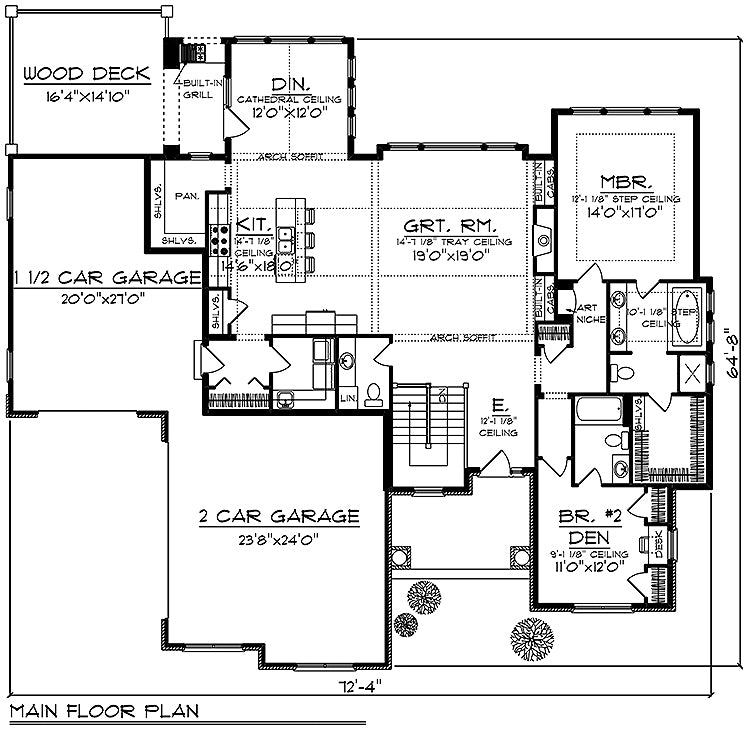 20707LL-front-craftsman-ranch-house-plans-2-bedroom-3-bathroom