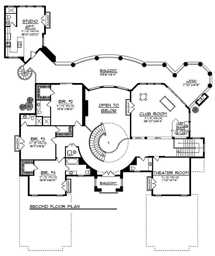 Double Staircase Floor Plans