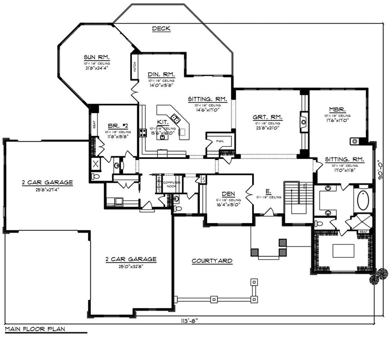 58716LL-Front2-traditional-ranch-house-plans-2-bedrooms-3-bathrooms