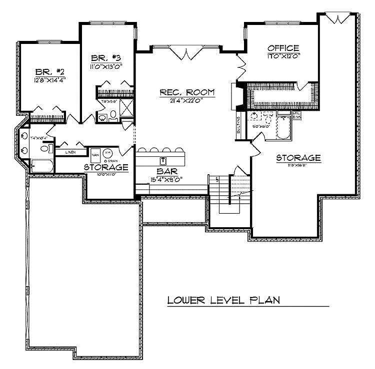    68301LL-front-traditional-ranch-house-plans-walkout-basement-3-bedroom-4-bathroom_1