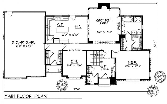     72197-front2-traditional-1.5-story-house-plan-4-bedroom-4-bathroom-2637-square-footage