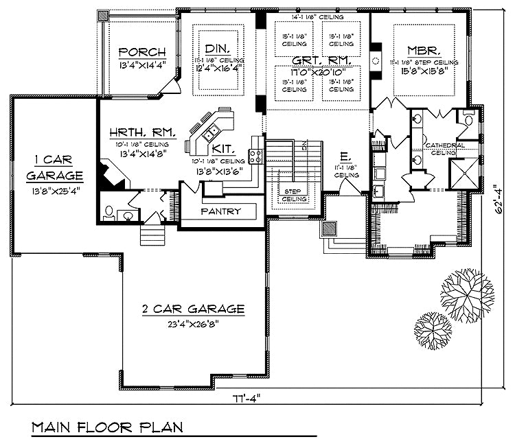    81203LL-front-craftsman-european-ranch-house-plans-walkout-basement-3909-square-feet