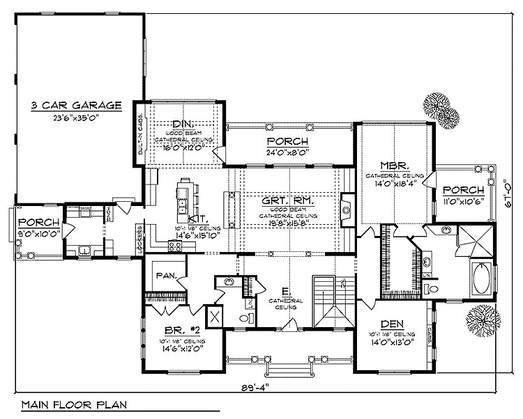    90505LL-front-craftsman-ranch-house-plans-walkout-basement-4-bedroom-3-bathroom