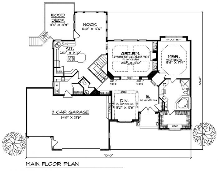    97600LL-front-craftsman-house-plans-walkout-basement-3-bedroom-3-bathroom
