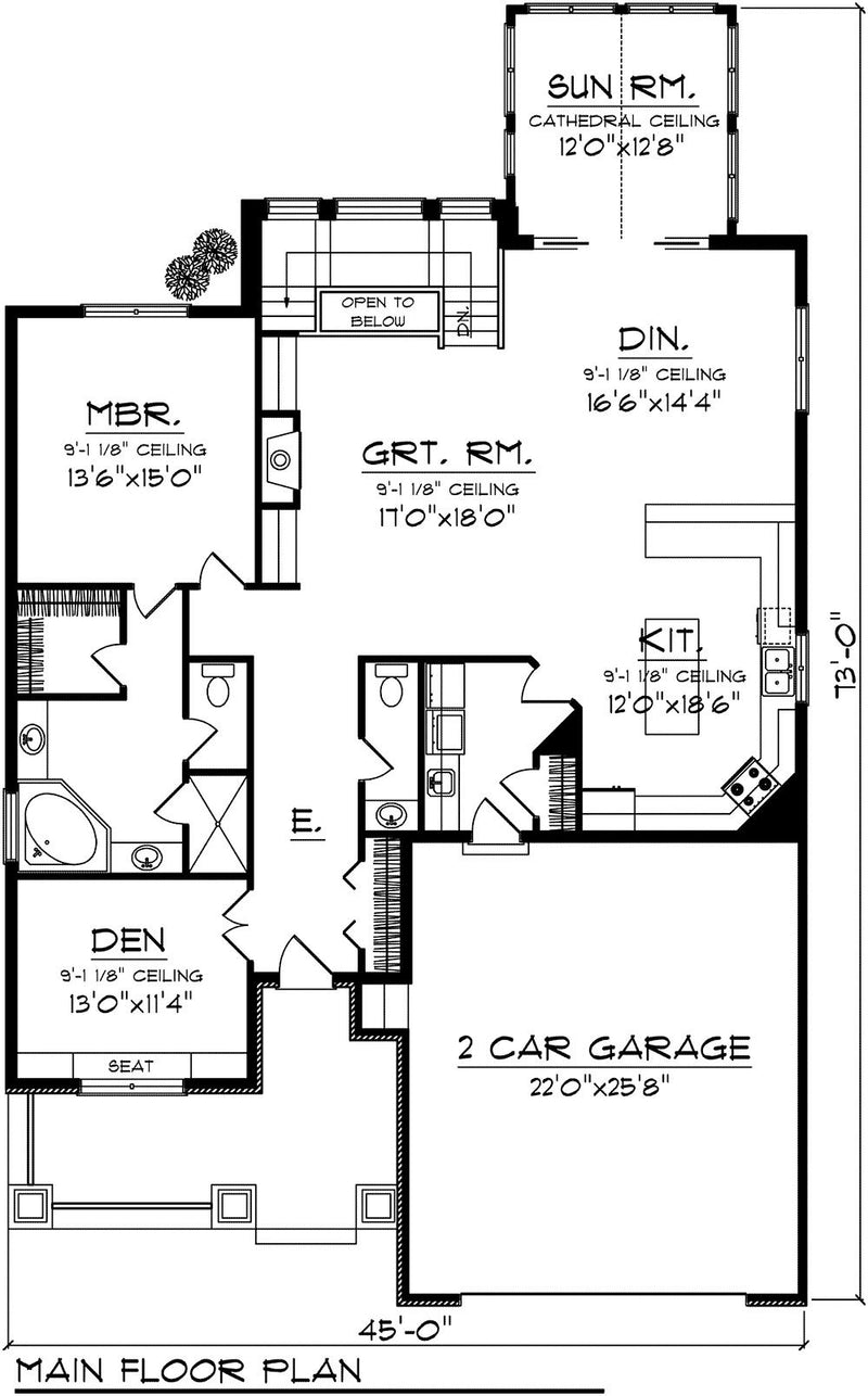 36011LL-front-craftsman-small-ranch-plans-narrow-lot-walkout-basement
